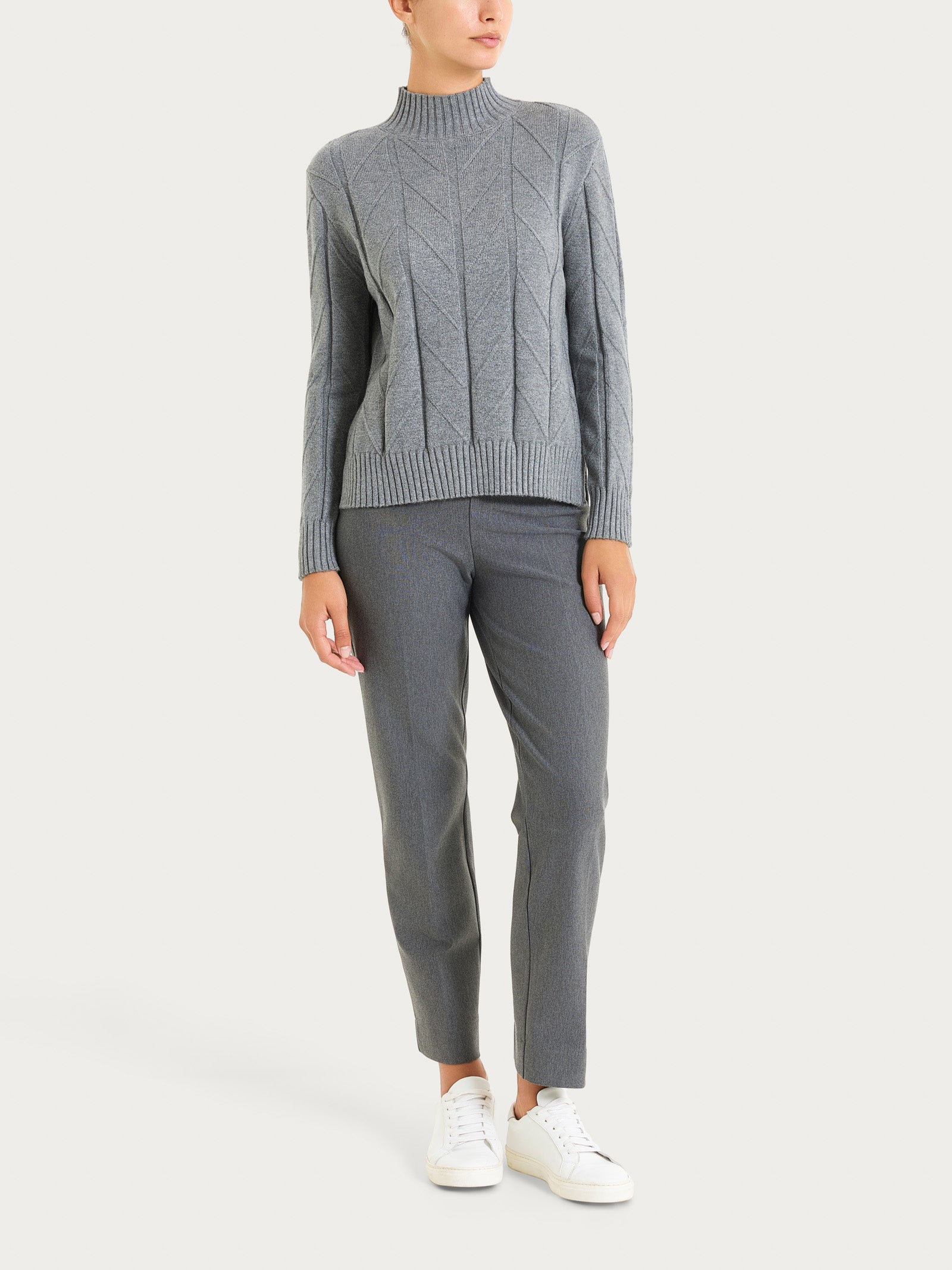 Lupetto con punto spiga in Super Soft Neri Donna - Ragno