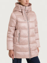 Shiny Puffer piumino lungo con cappuccio Rosa Donna - Ragno