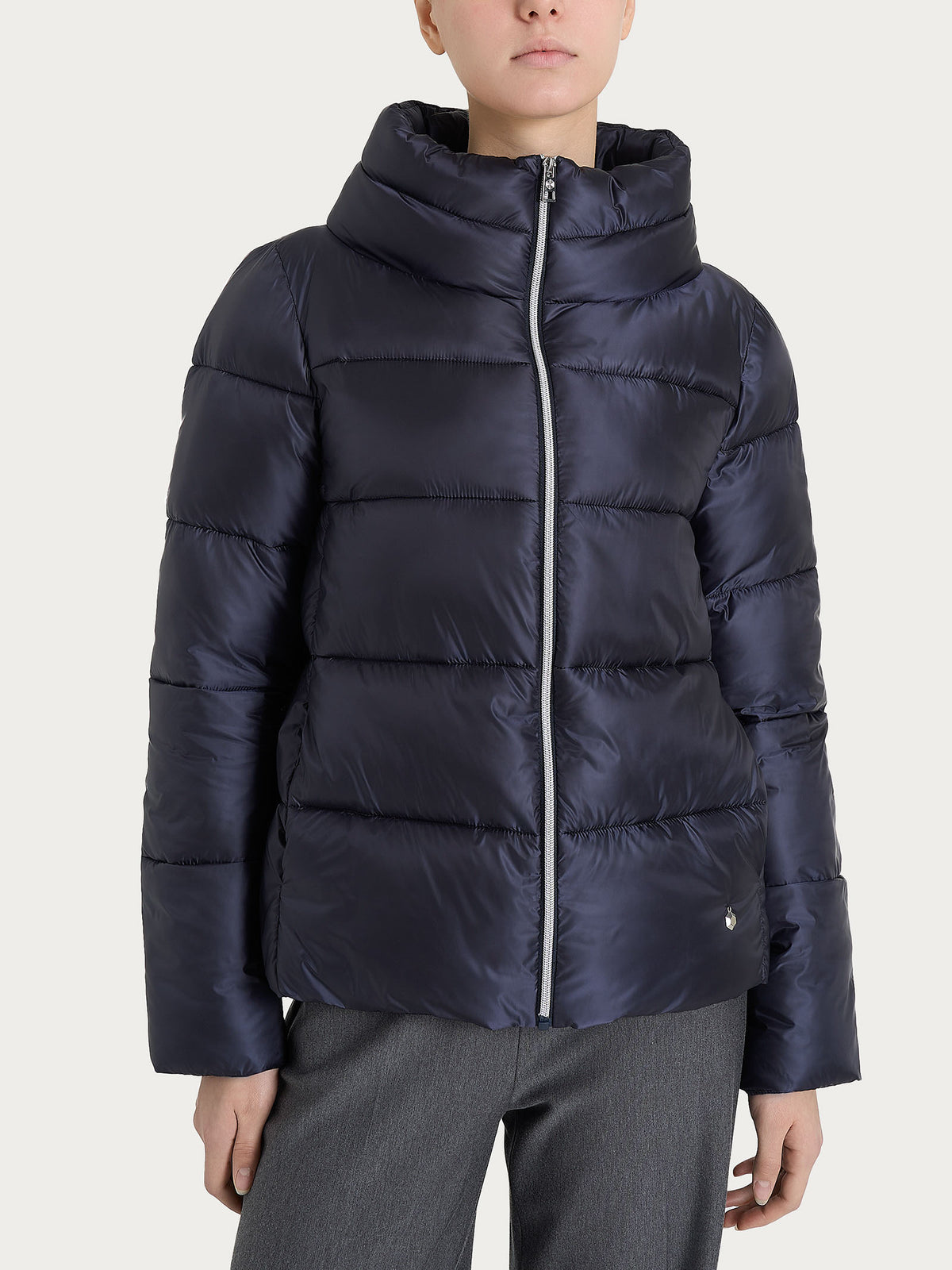 Shiny Puffer piumino con collo alto  Blu Donna - Ragno