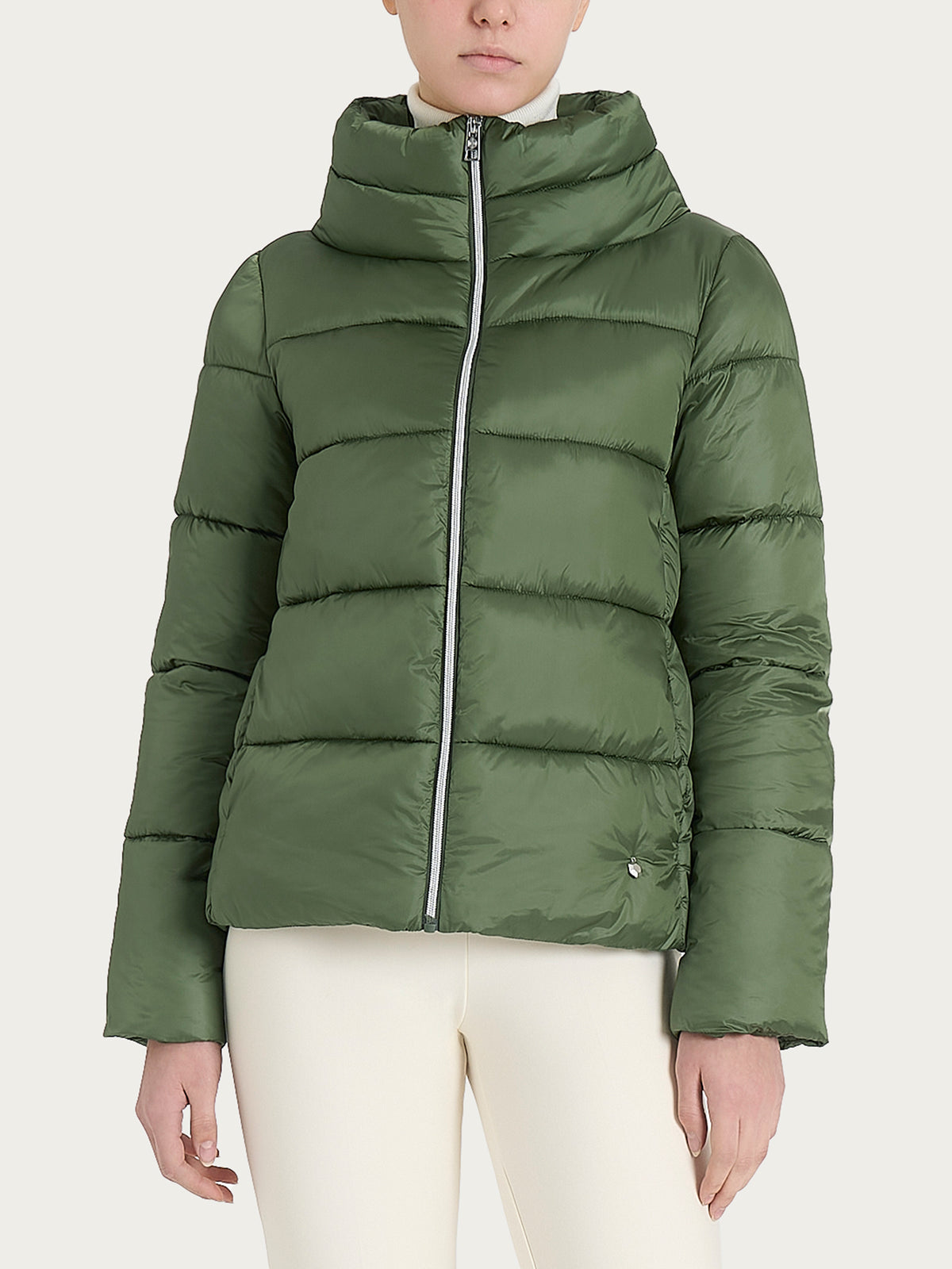 Shiny Puffer piumino con collo alto  Verdi Donna - Ragno