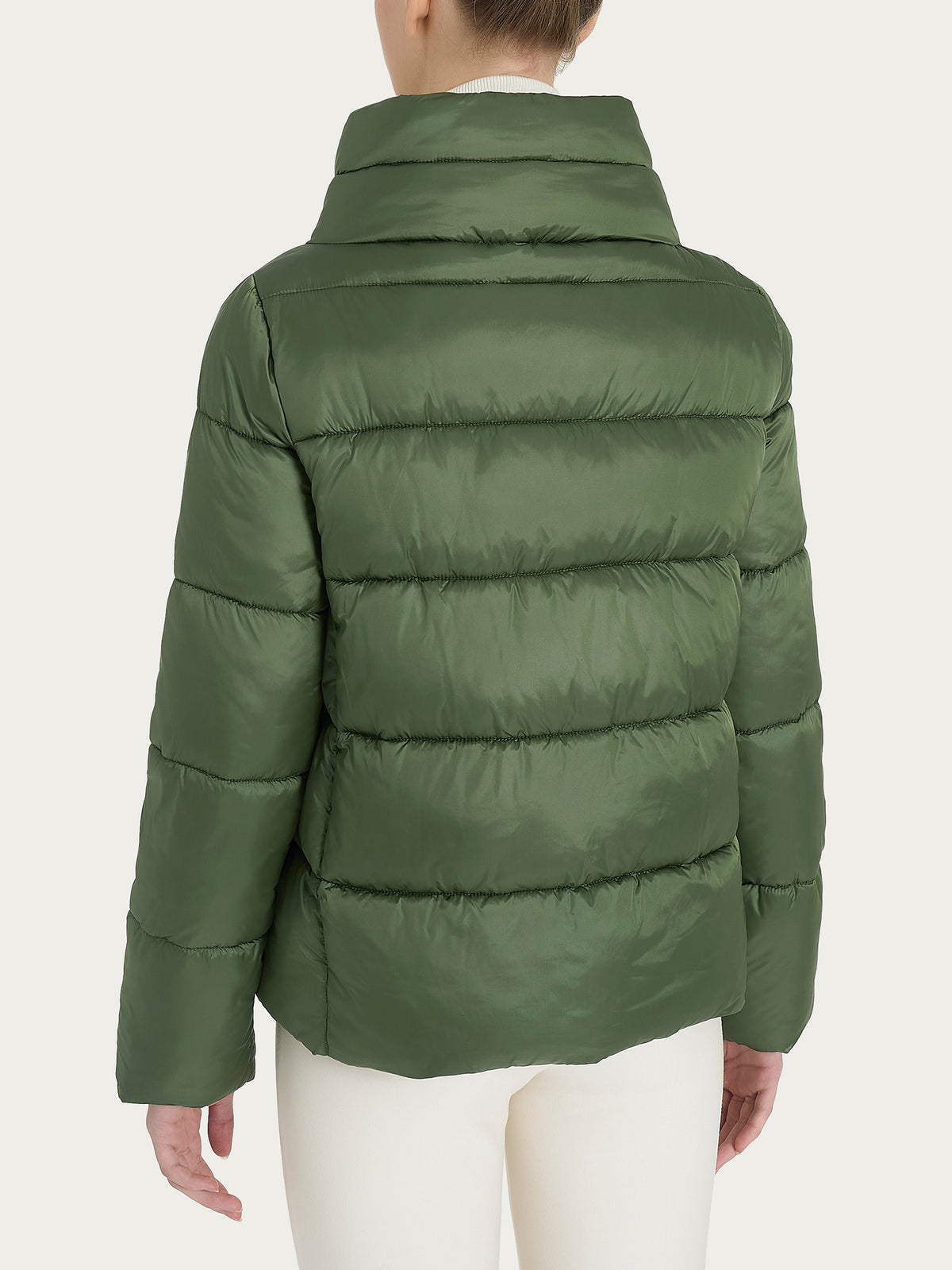 Shiny Puffer piumino con collo alto  Verdi Donna - Ragno