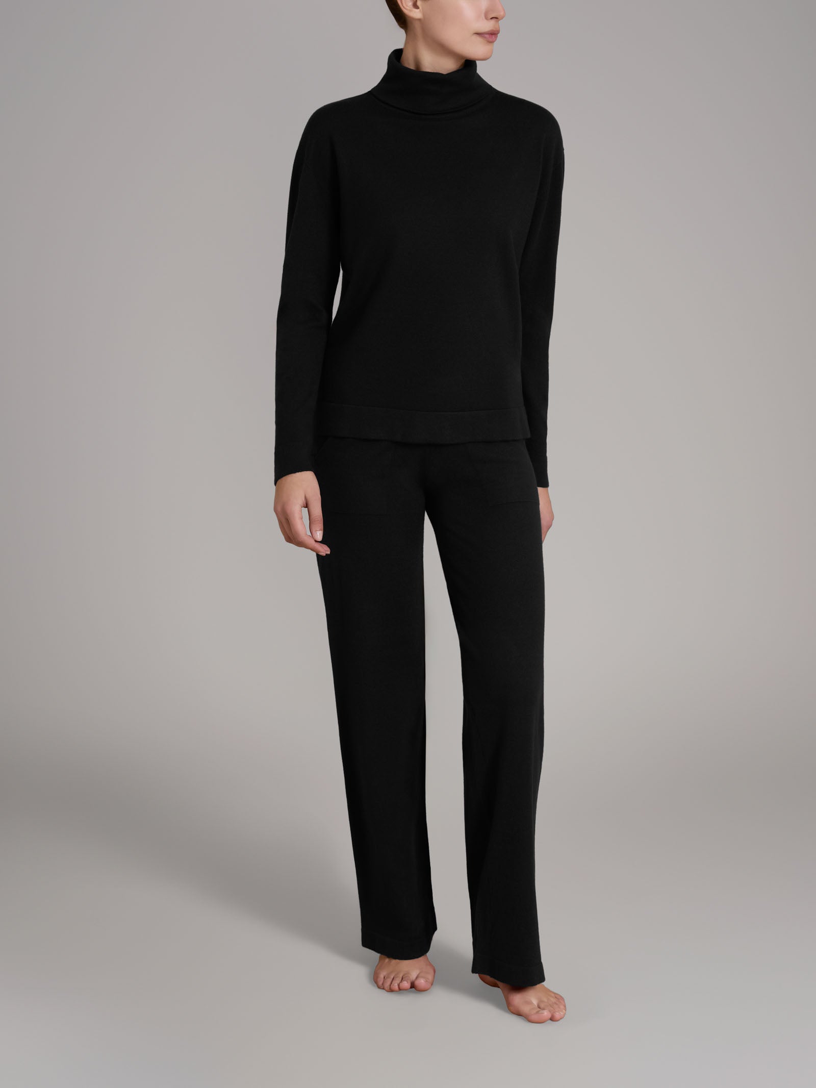 Pigiama con collo a ciambella in Super Soft  Neri Donna - Ragno