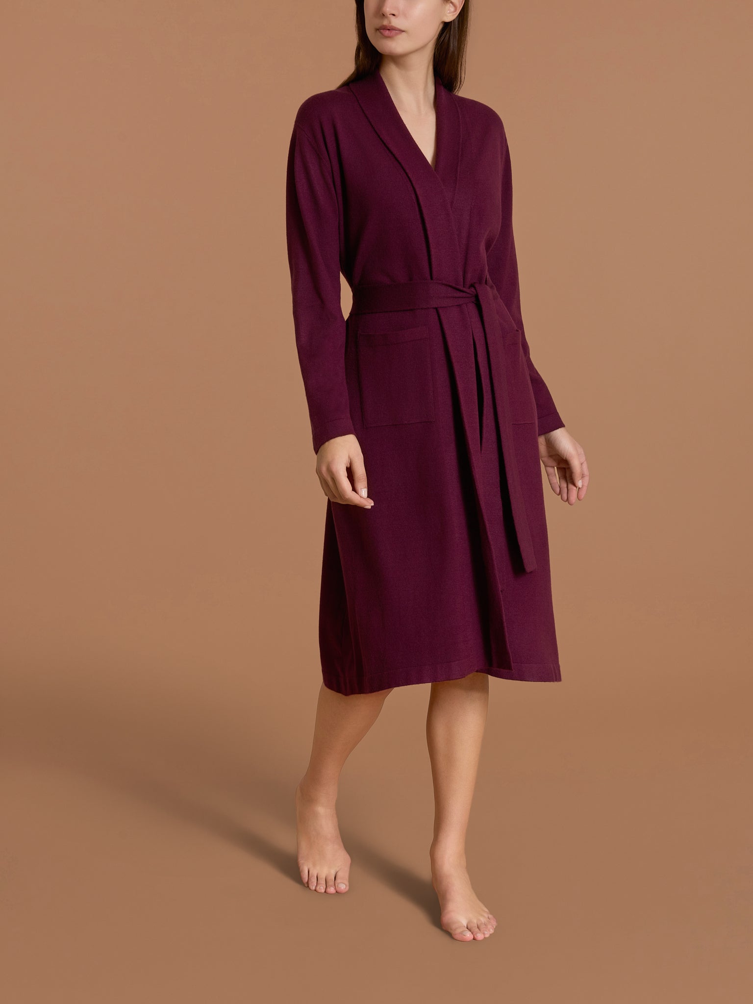 Vestaglia con cintura in Super Soft Viola Donna - Ragno