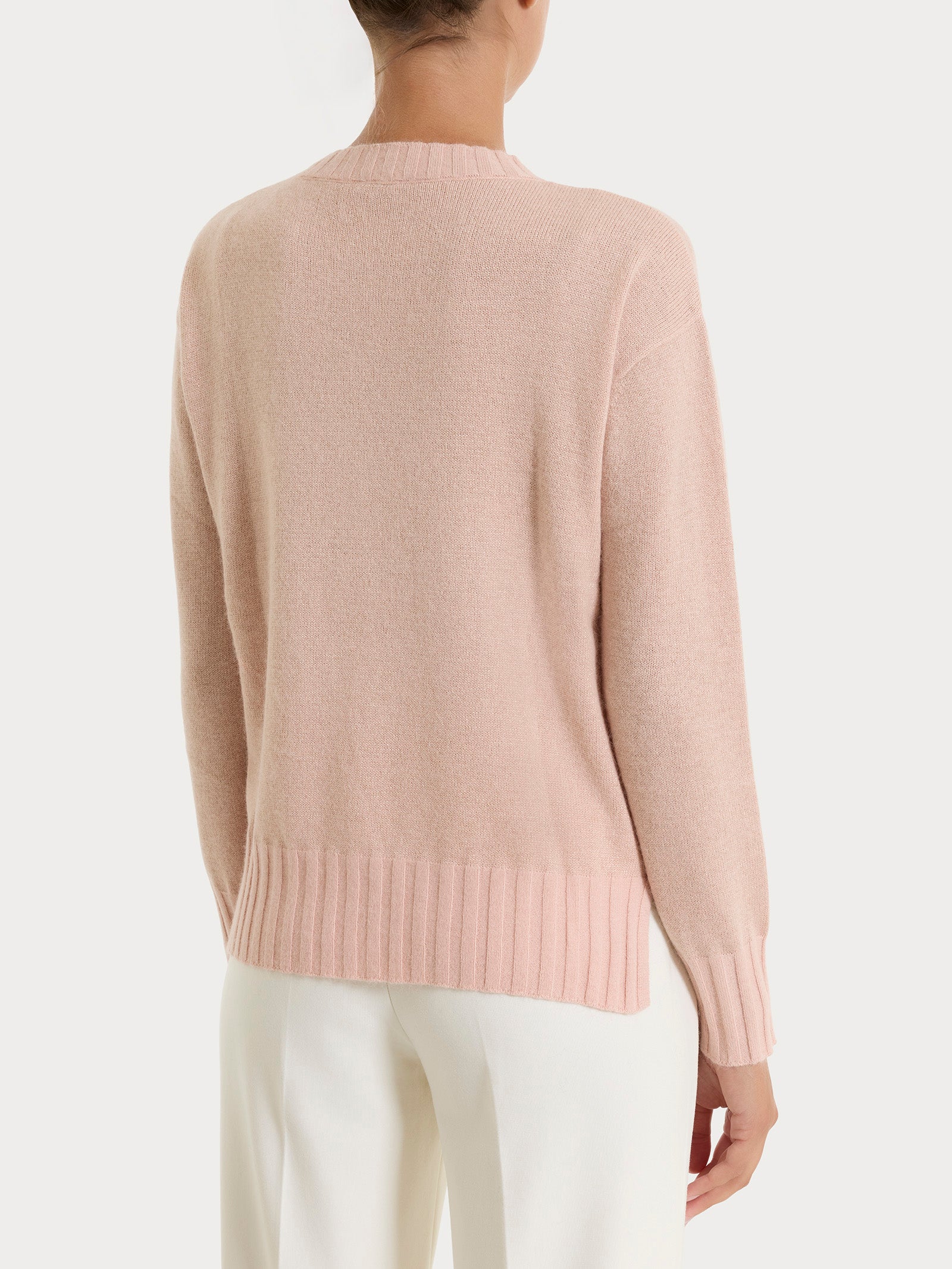 Maglia girocollo in Natural Soft e Lurex Rosa Donna - Ragno