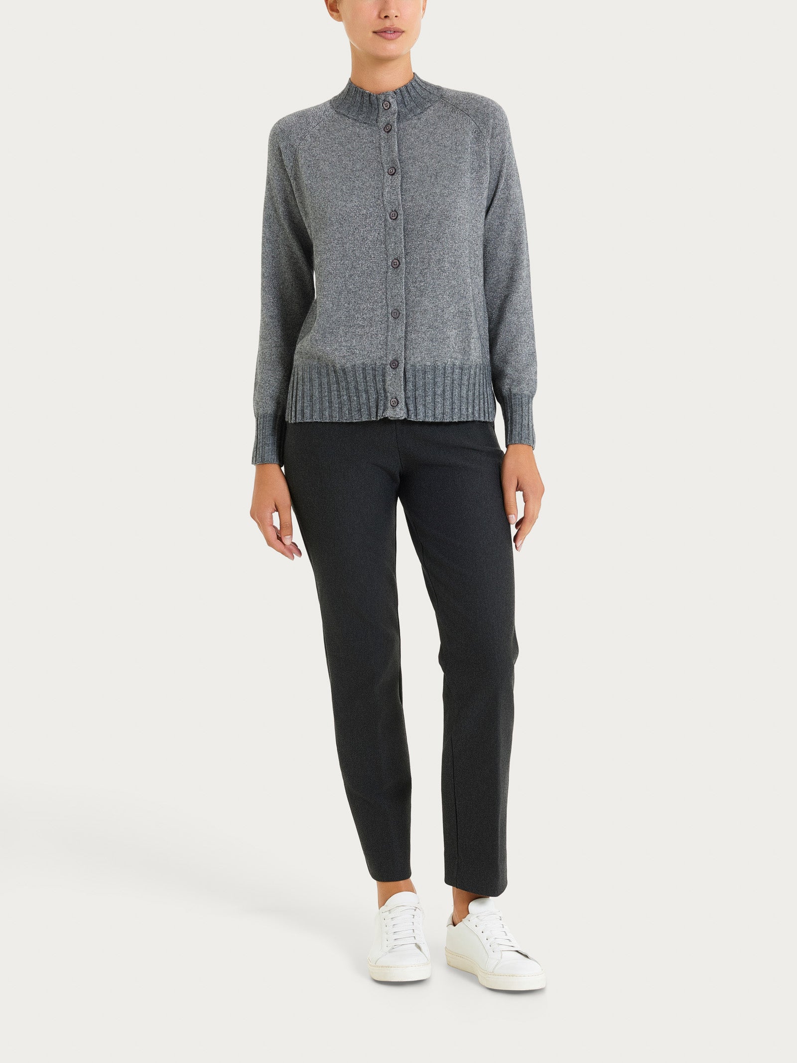 Cardigan corto in Natural Soft e Lurex Neri Donna - Ragno