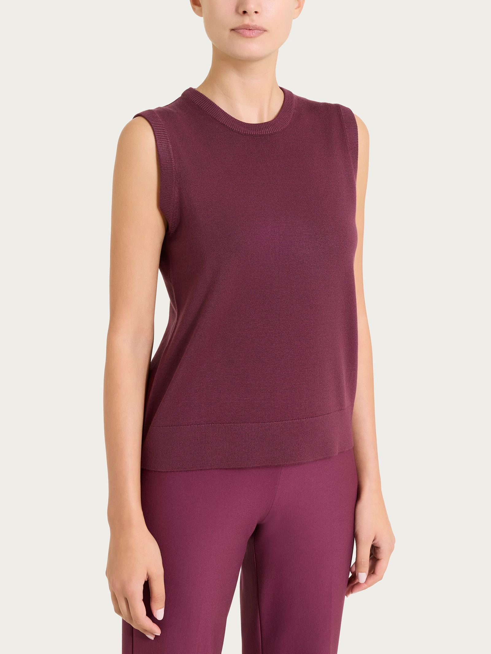 Maglia smanicata Four Seasons Viola Donna - Ragno