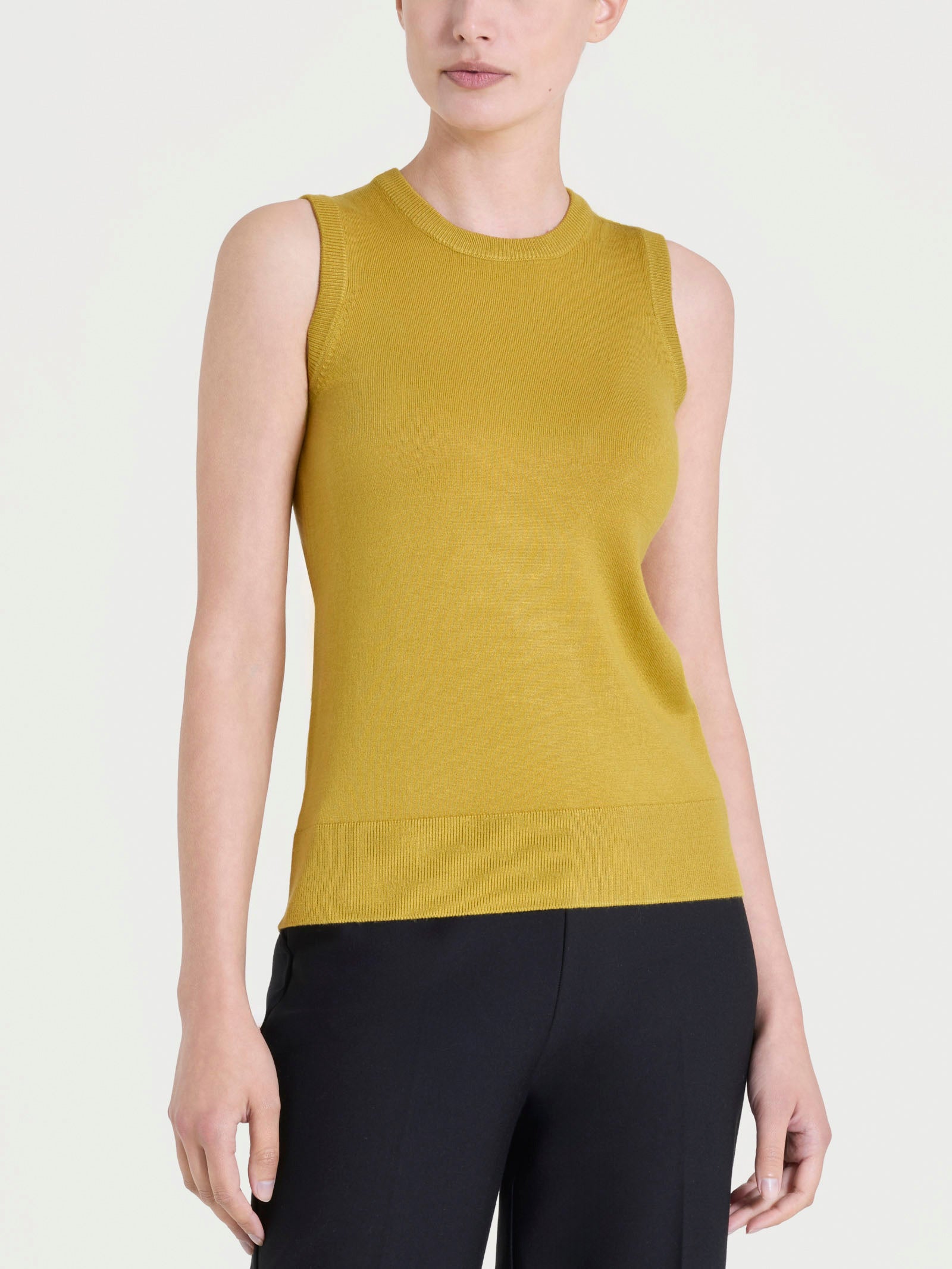 Dr Ragno Four Seasons Sleeveless Sweater - Oil Yellow โ Ragno