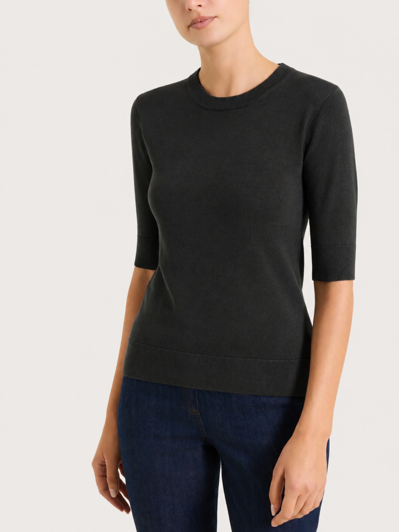 Maglia girocollo con manica corta Four Seasons Neri Donna - Ragno