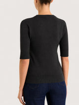 Maglia girocollo con manica corta Four Seasons Neri Donna - Ragno