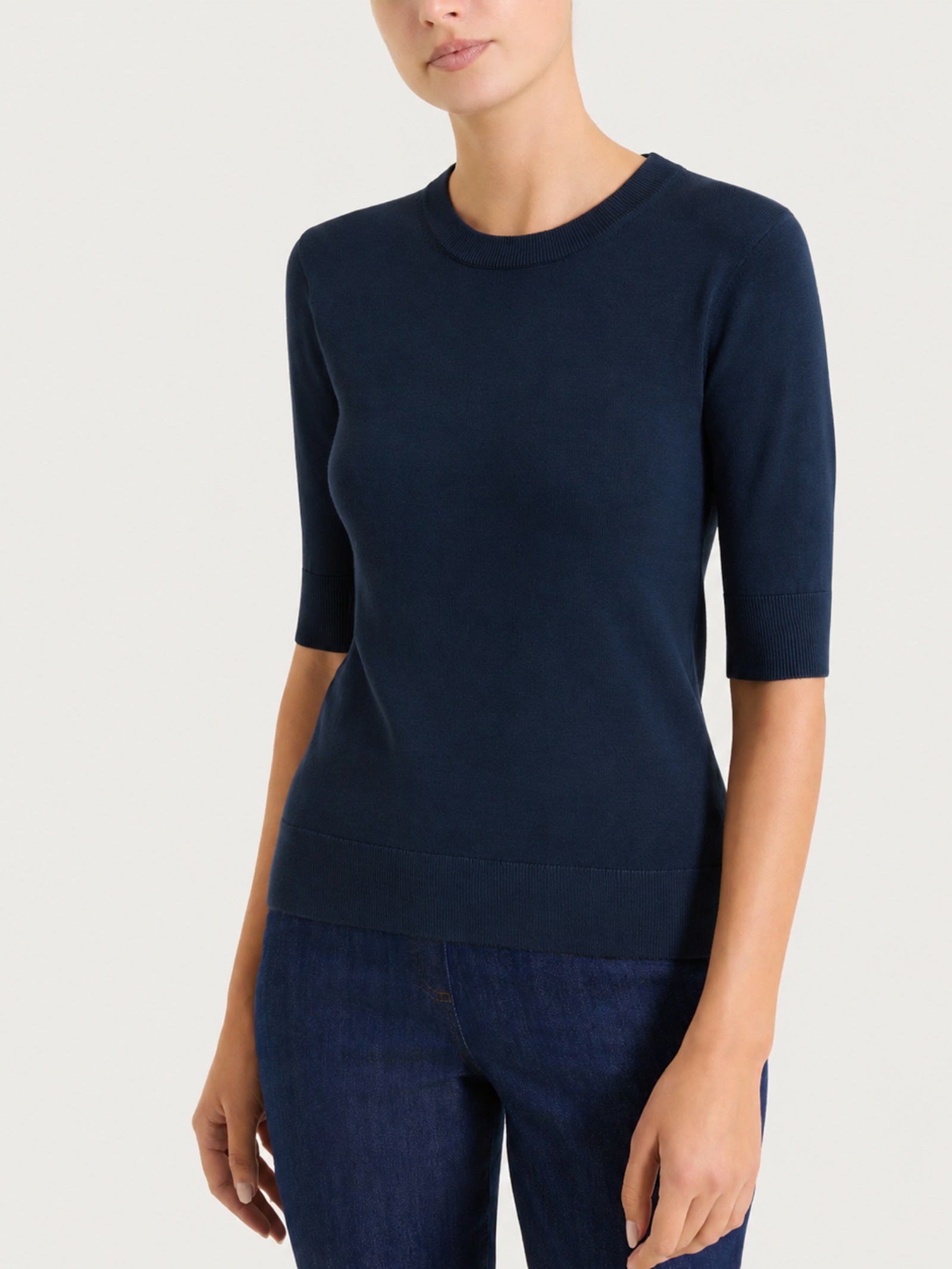 Maglia girocollo con manica corta Four Seasons Blu Donna - Ragno