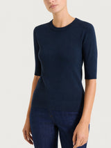 Maglia girocollo con manica corta Four Seasons Blu Donna - Ragno