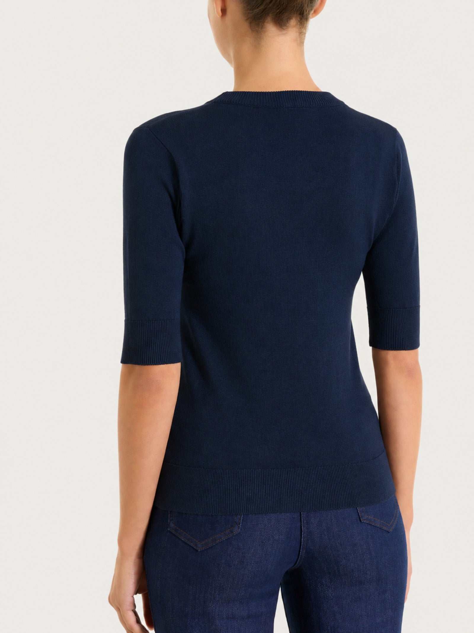 Maglia girocollo con manica corta Four Seasons Blu Donna - Ragno