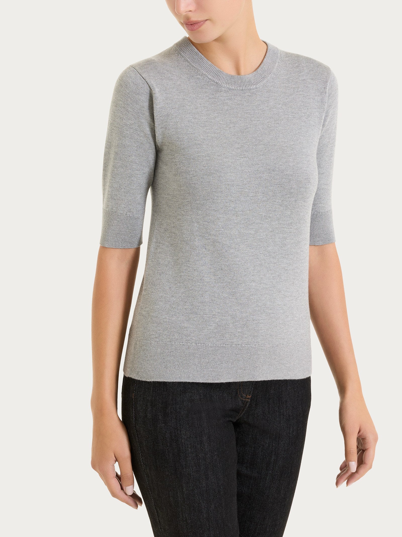 Maglia girocollo con manica corta Four Seasons Neri Donna - Ragno