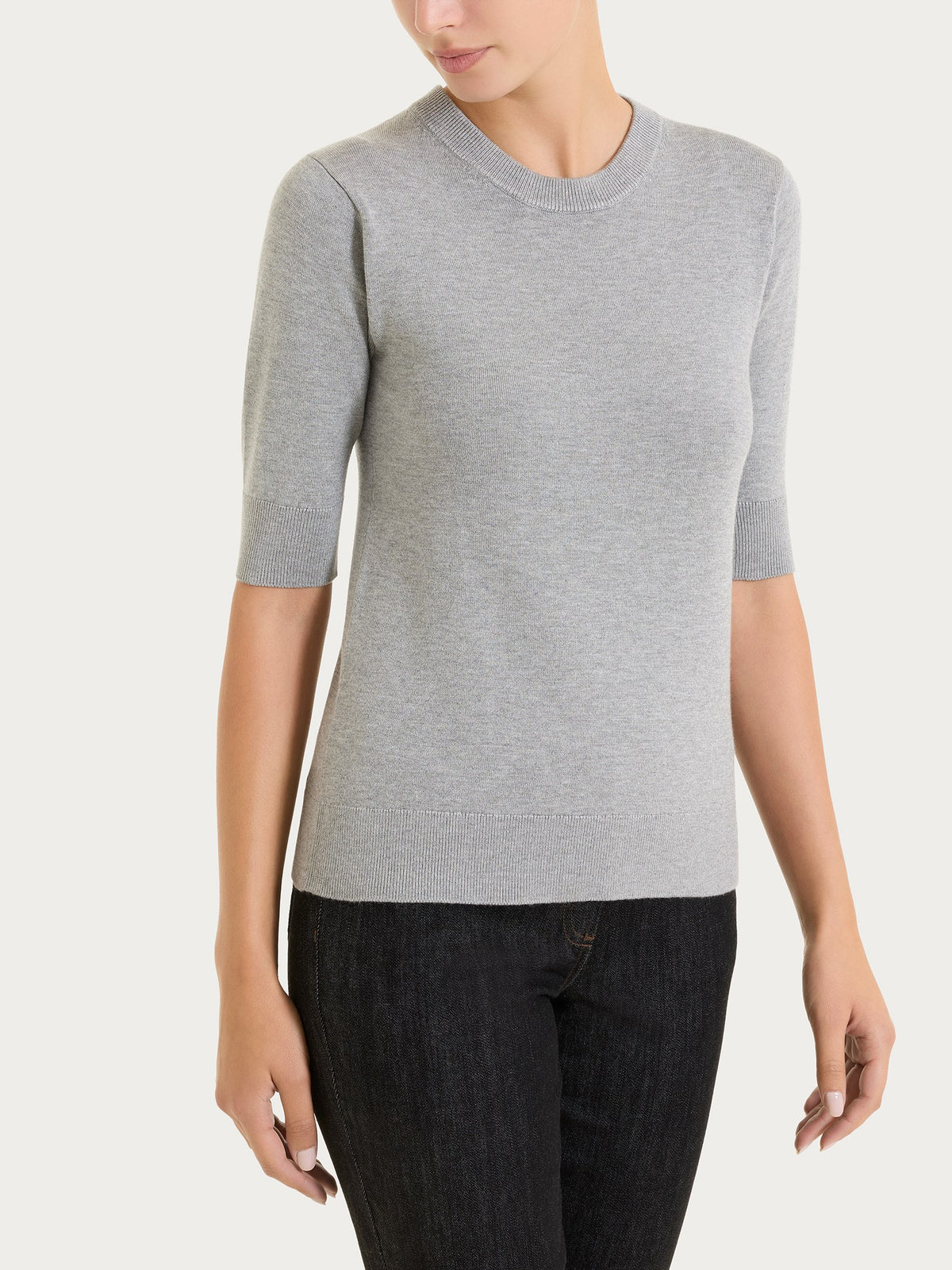 Maglia girocollo con manica corta Four Seasons Neri Donna - Ragno