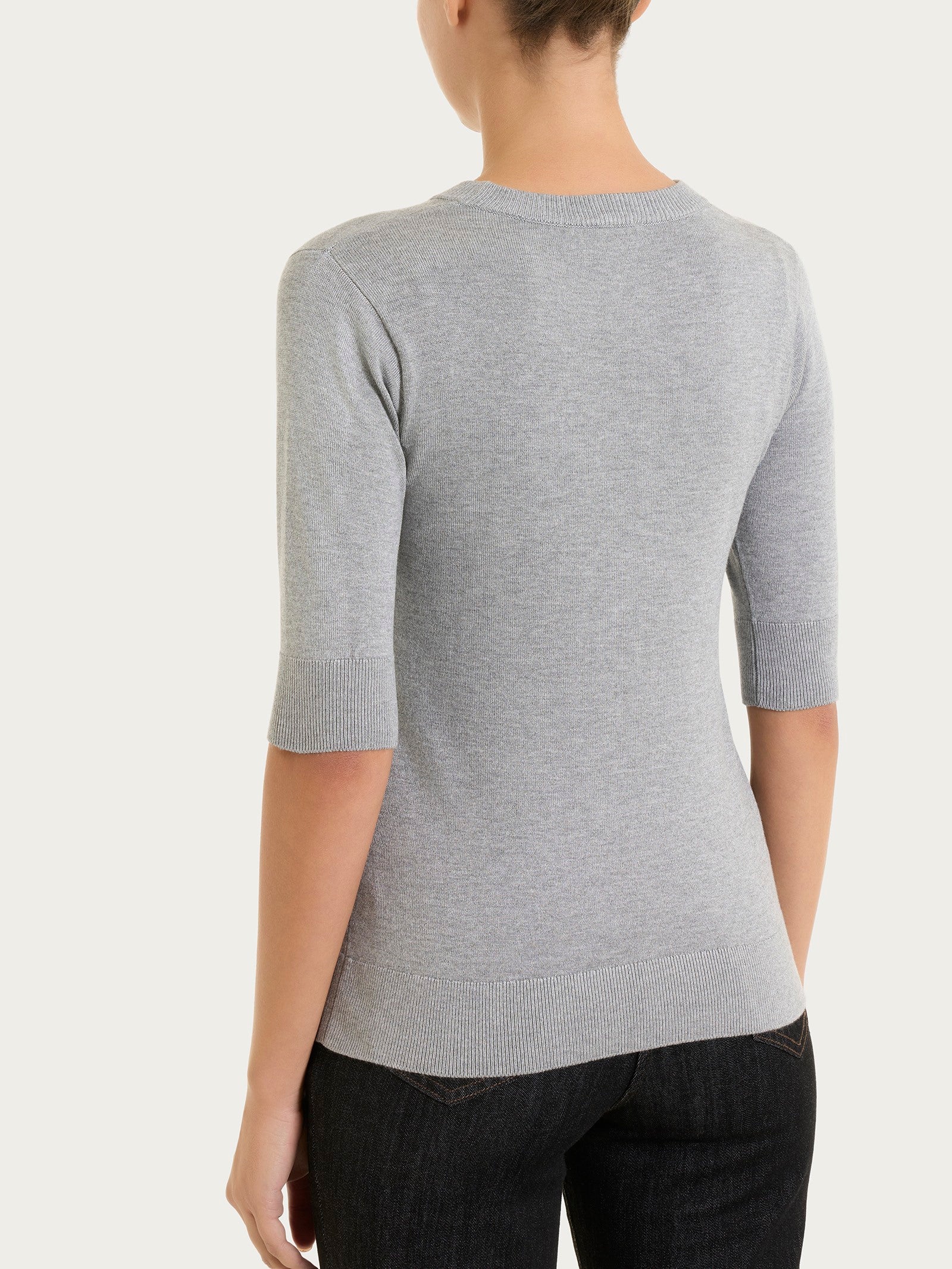 Maglia girocollo con manica corta Four Seasons Neri Donna - Ragno