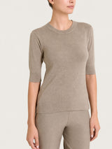 Maglia girocollo con manica corta Four Seasons Grigi Donna - Ragno