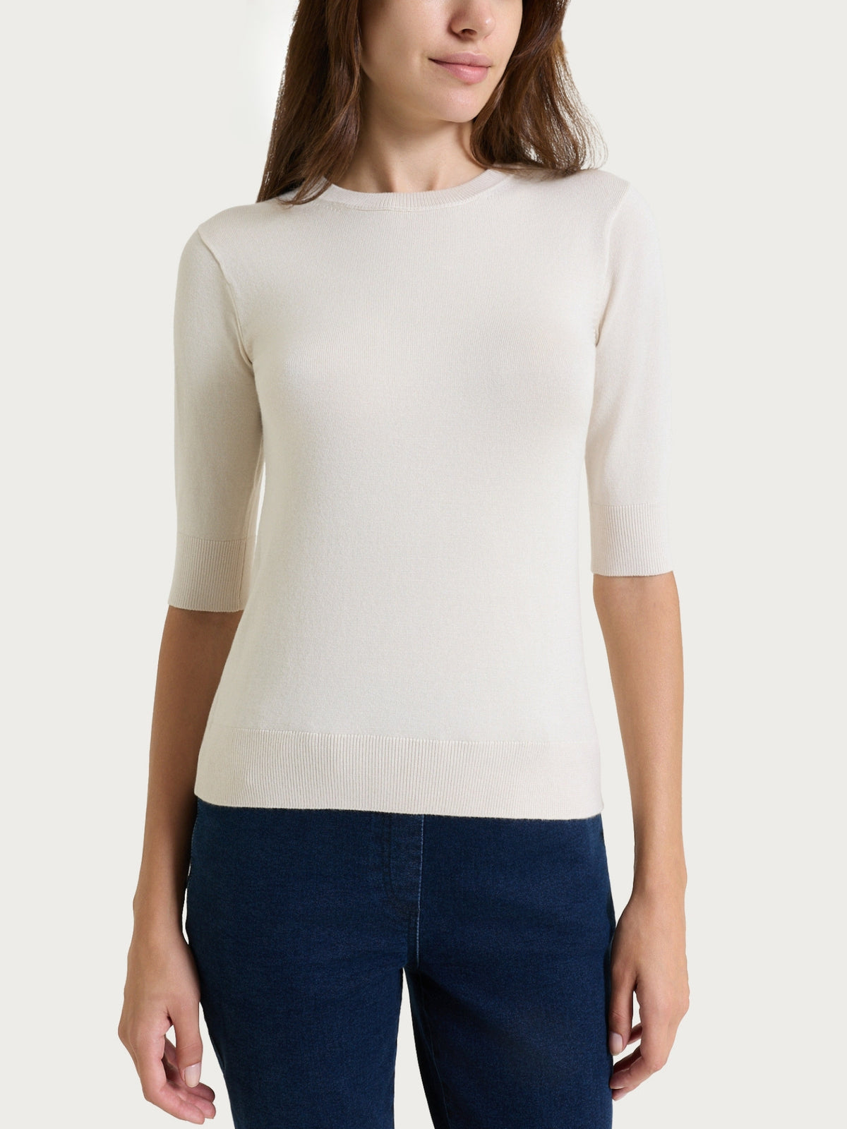 Maglia girocollo con manica corta Four Seasons Bianchi Donna - Ragno