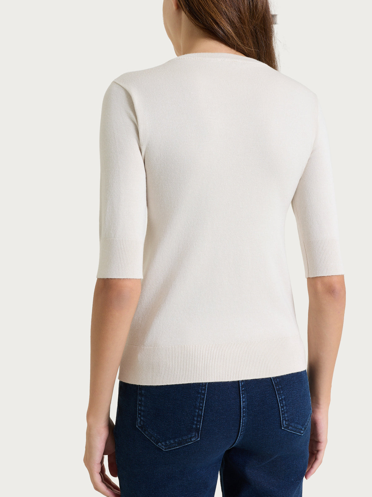 Maglia girocollo con manica corta Four Seasons Bianchi Donna - Ragno