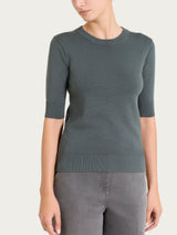 Maglia girocollo con manica corta Four Seasons Grigi Donna - Ragno