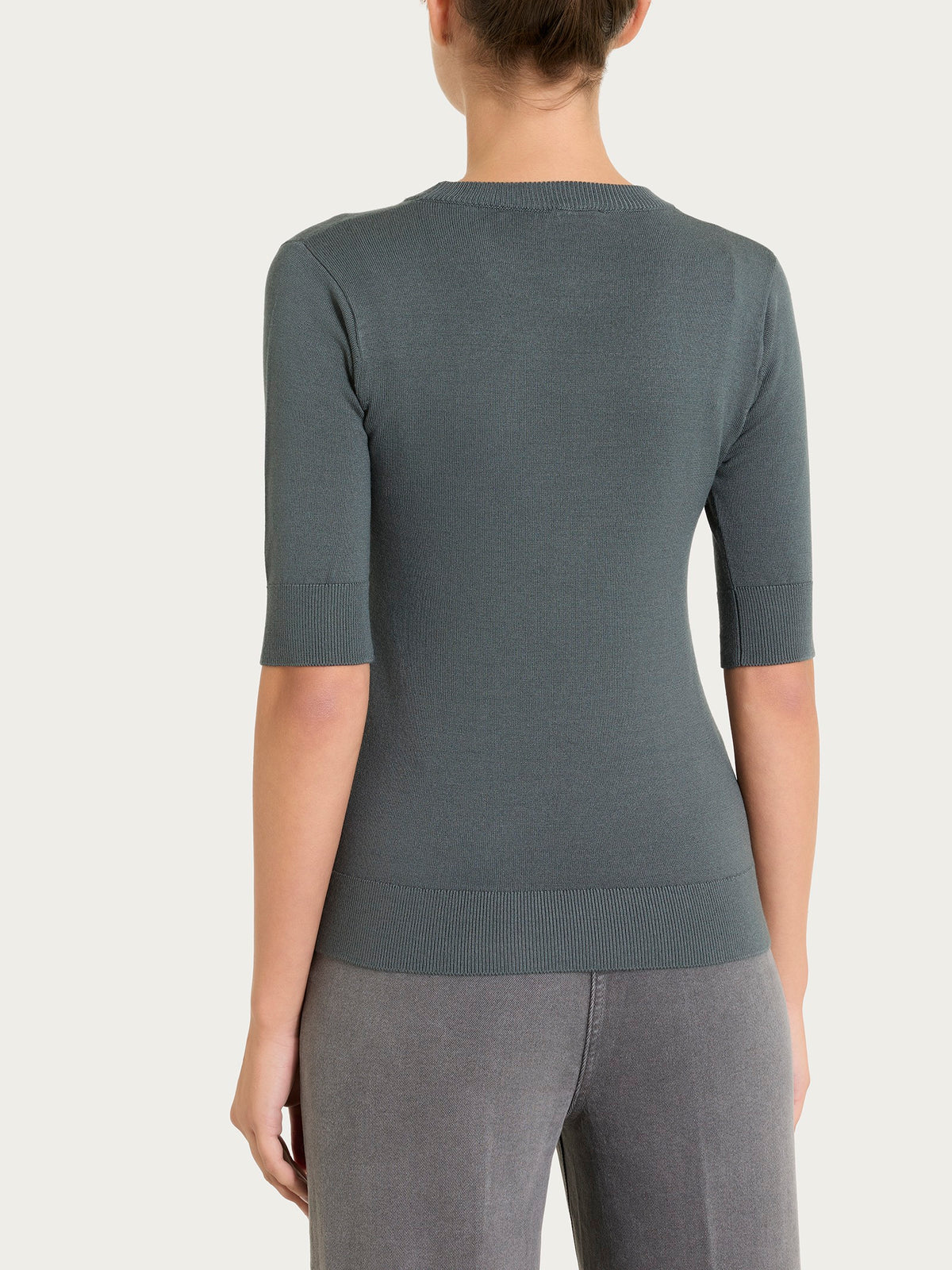 Maglia girocollo con manica corta Four Seasons Grigi Donna - Ragno