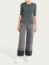 Maglia girocollo con manica corta Four Seasons Grigi Donna - Ragno