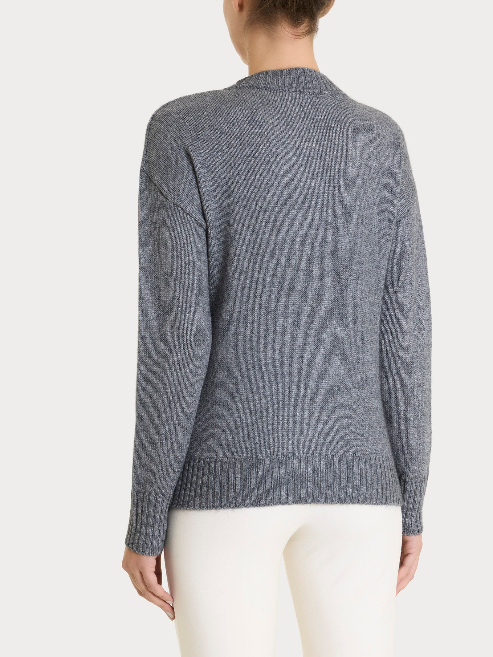 Cardigan corto con trecce laterali in Natural Soft Neri Donna - Ragno