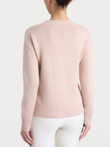 Cardigan corto con trecce laterali in Natural Soft Rosa Donna - Ragno