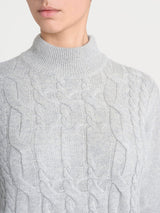 Lupetto con trecce alternate in Natural Soft Neri Donna - Ragno