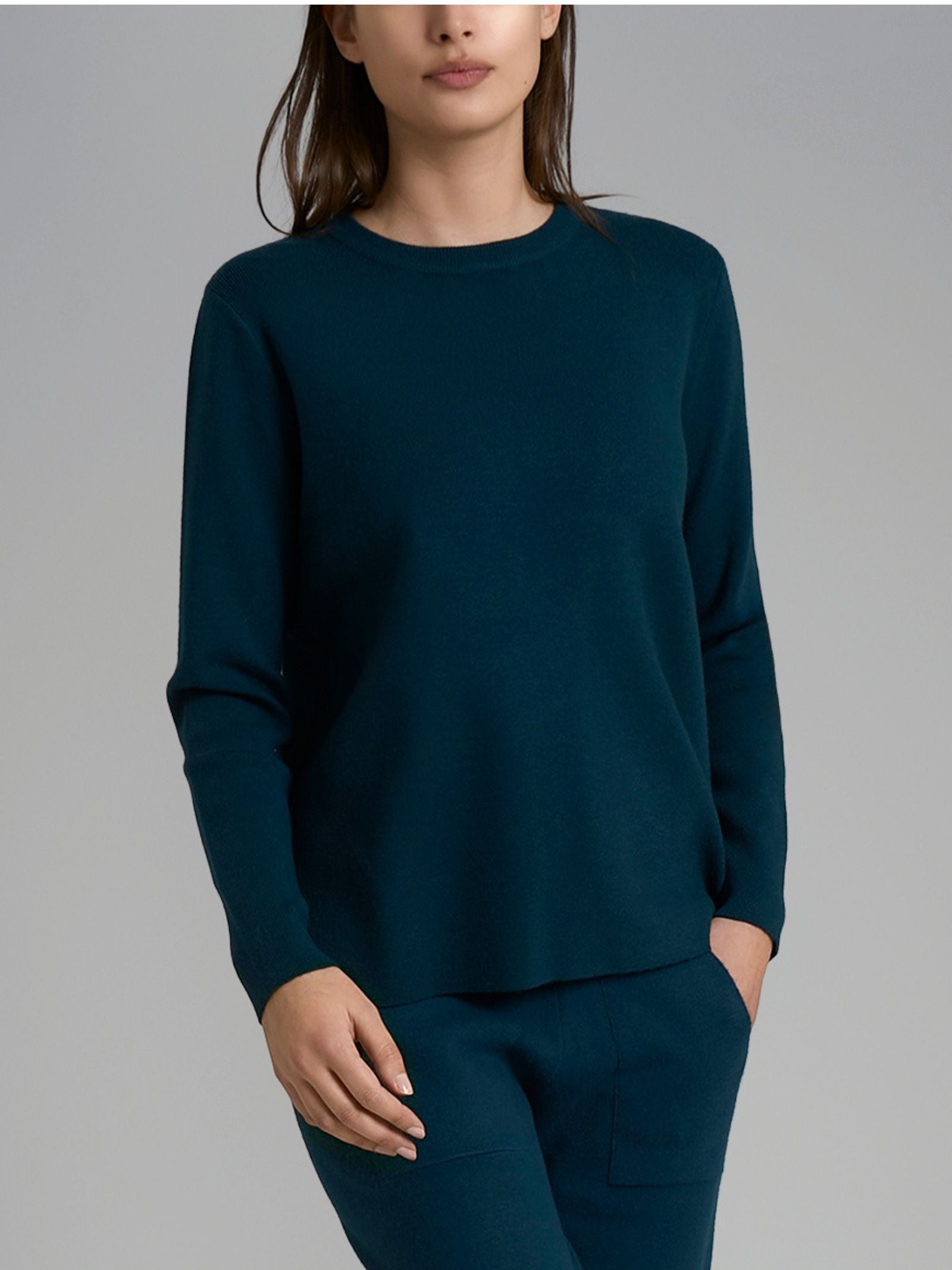 Maglia girocollo in Super Soft Blu Donna - Ragno