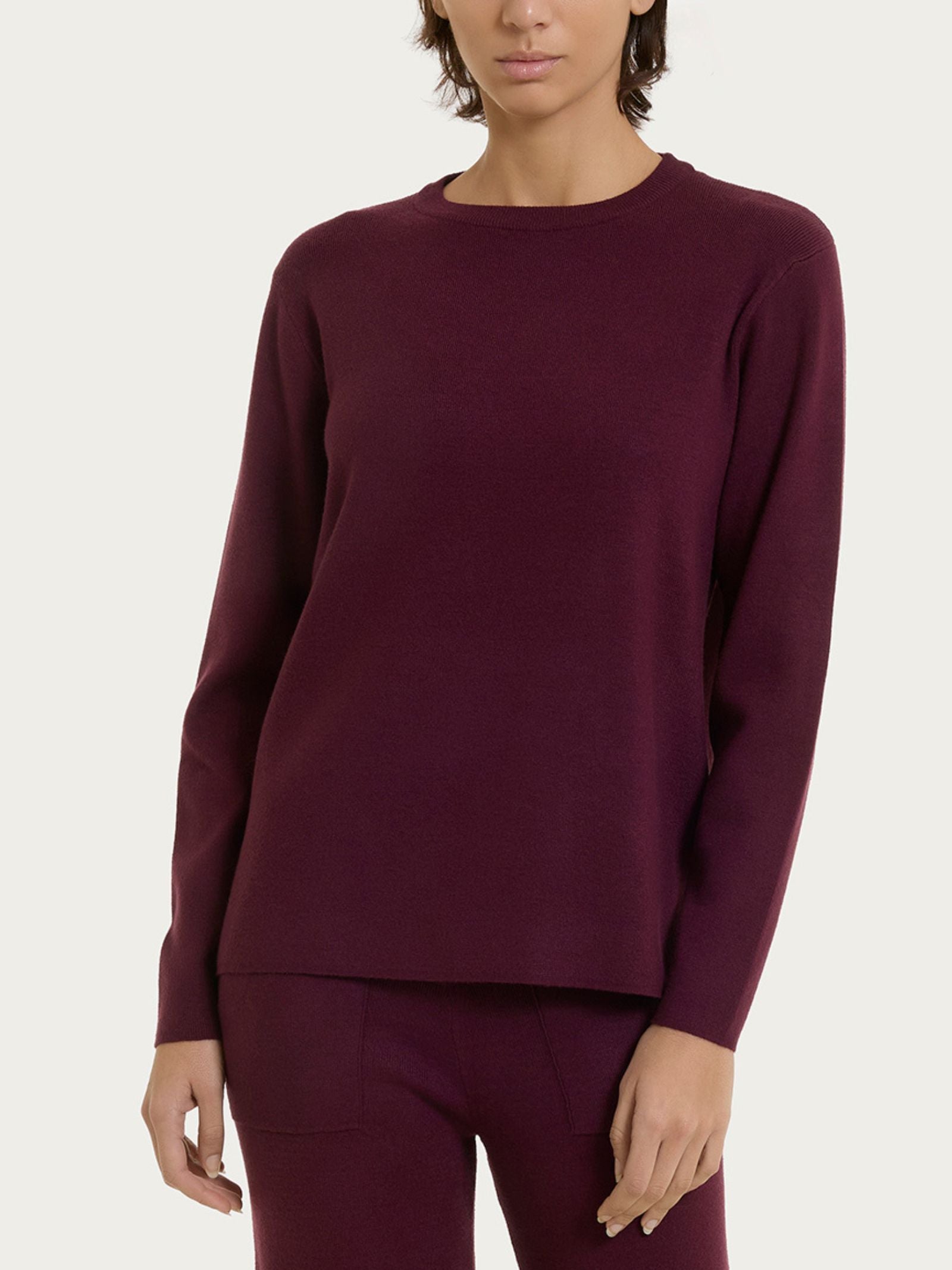 Maglia girocollo in Super Soft Viola Donna - Ragno