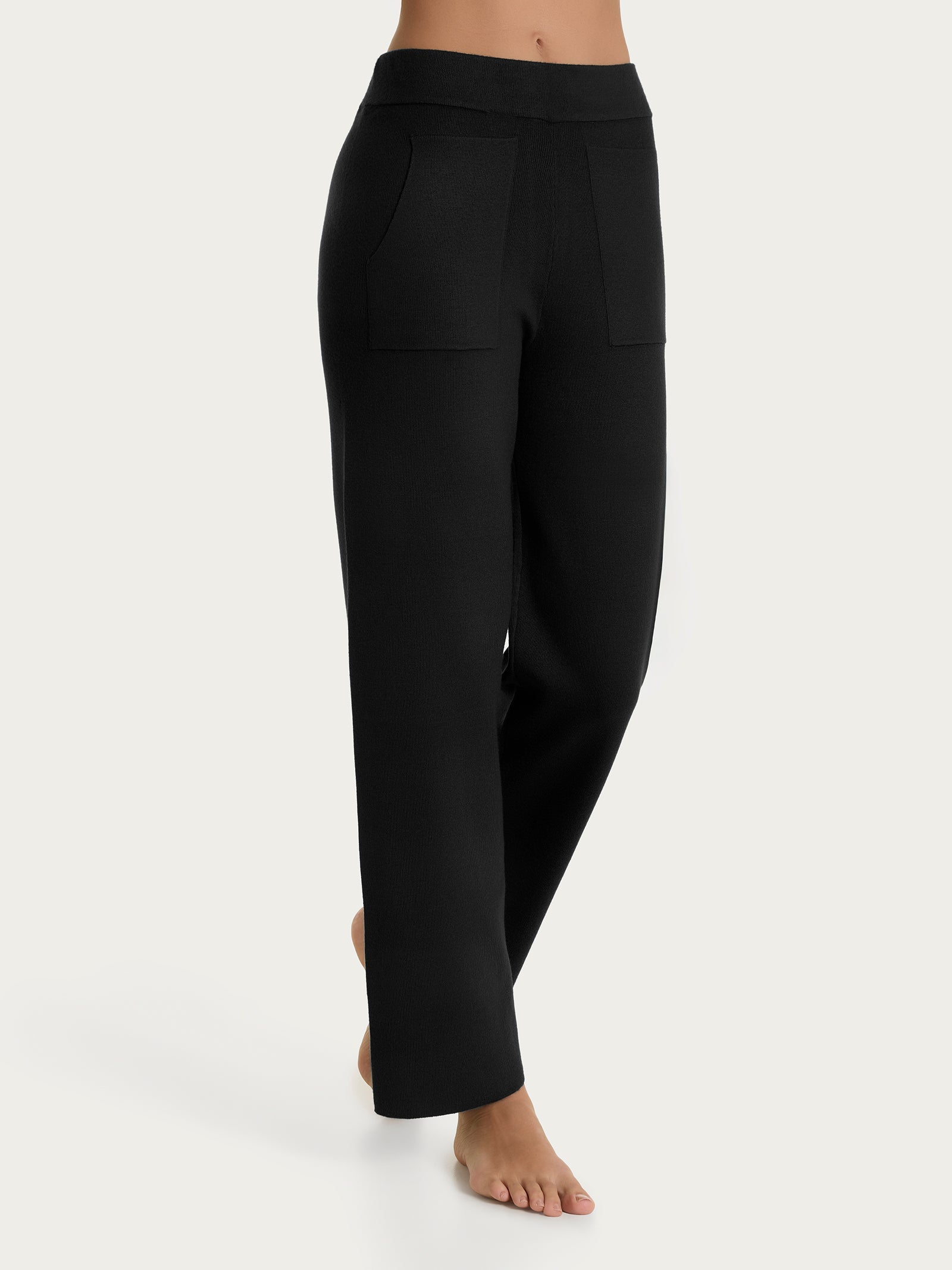 Pantalone dritto con tasche in Super Soft Neri Donna - Ragno