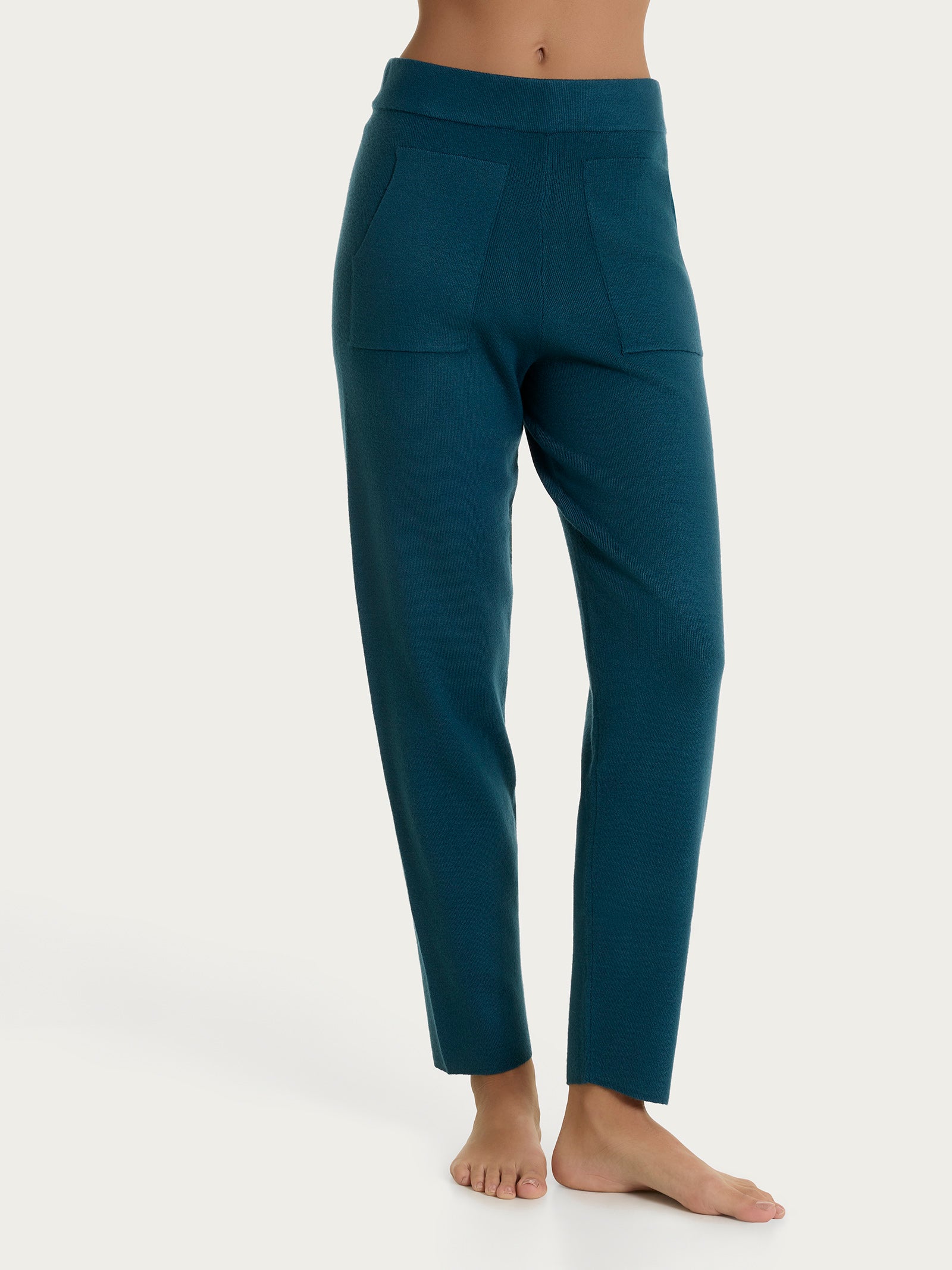 Pantalone a sigaretta con tasche in Super Soft Blu Donna - Ragno