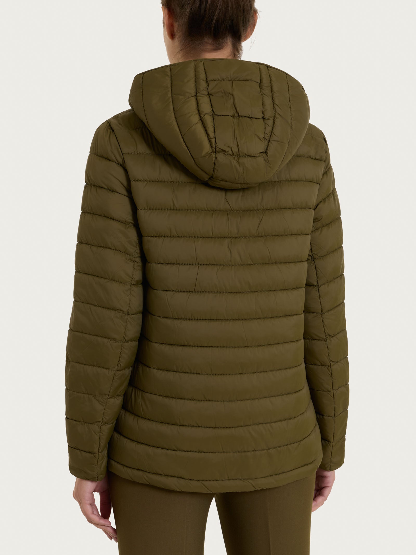 Piumino con cappuccio in Vegan Down  Verdi Donna - Ragno