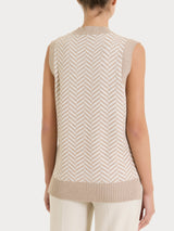 Maglia smanicata con fantasia spigata in Super Soft Grigi Donna - Ragno