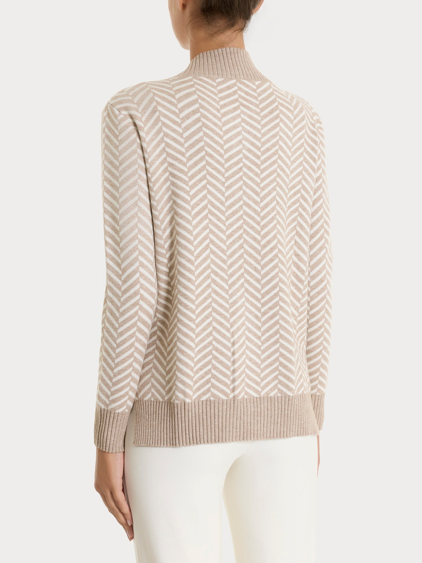 Cardigan corto con fantasia spigata in Super Soft Grigi Donna - Ragno