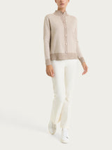 Cardigan corto con fantasia spigata in Super Soft Grigi Donna - Ragno