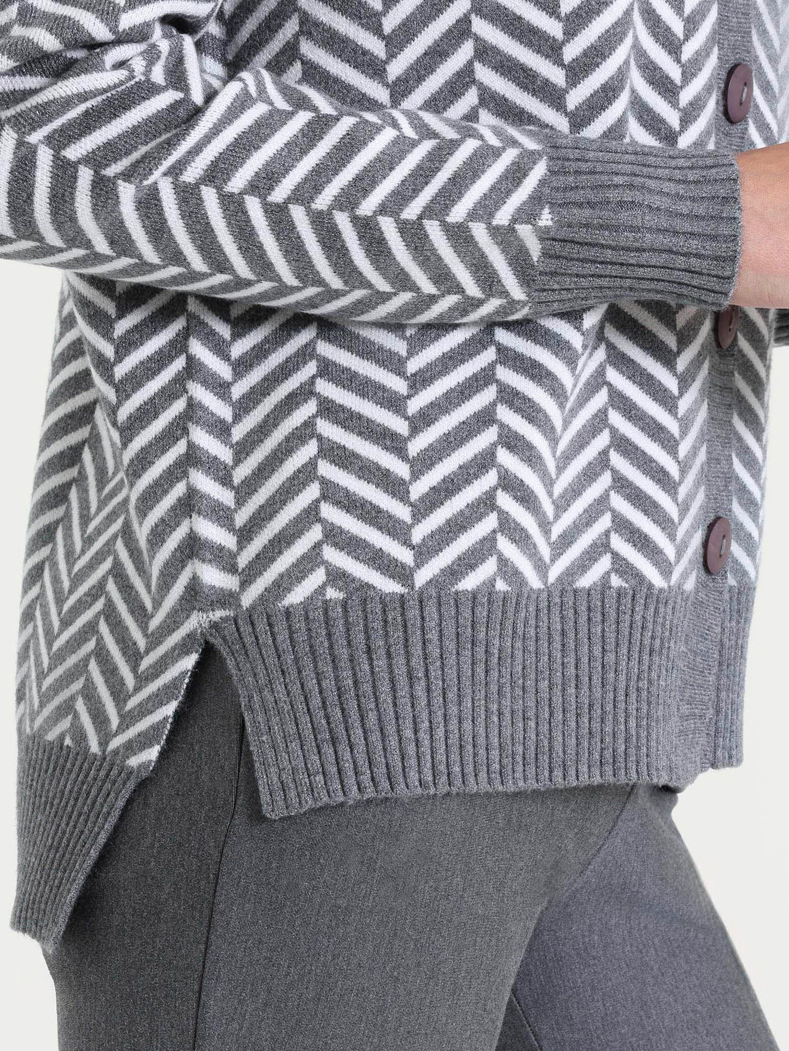 Cardigan corto con fantasia spigata in Super Soft Neri Donna - Ragno
