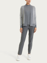 Cardigan aperto con fantasia spigata in Super Soft Neri Donna - Ragno