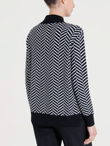 Lupetto con fantasia spigata in Super Soft Neri Donna - Ragno