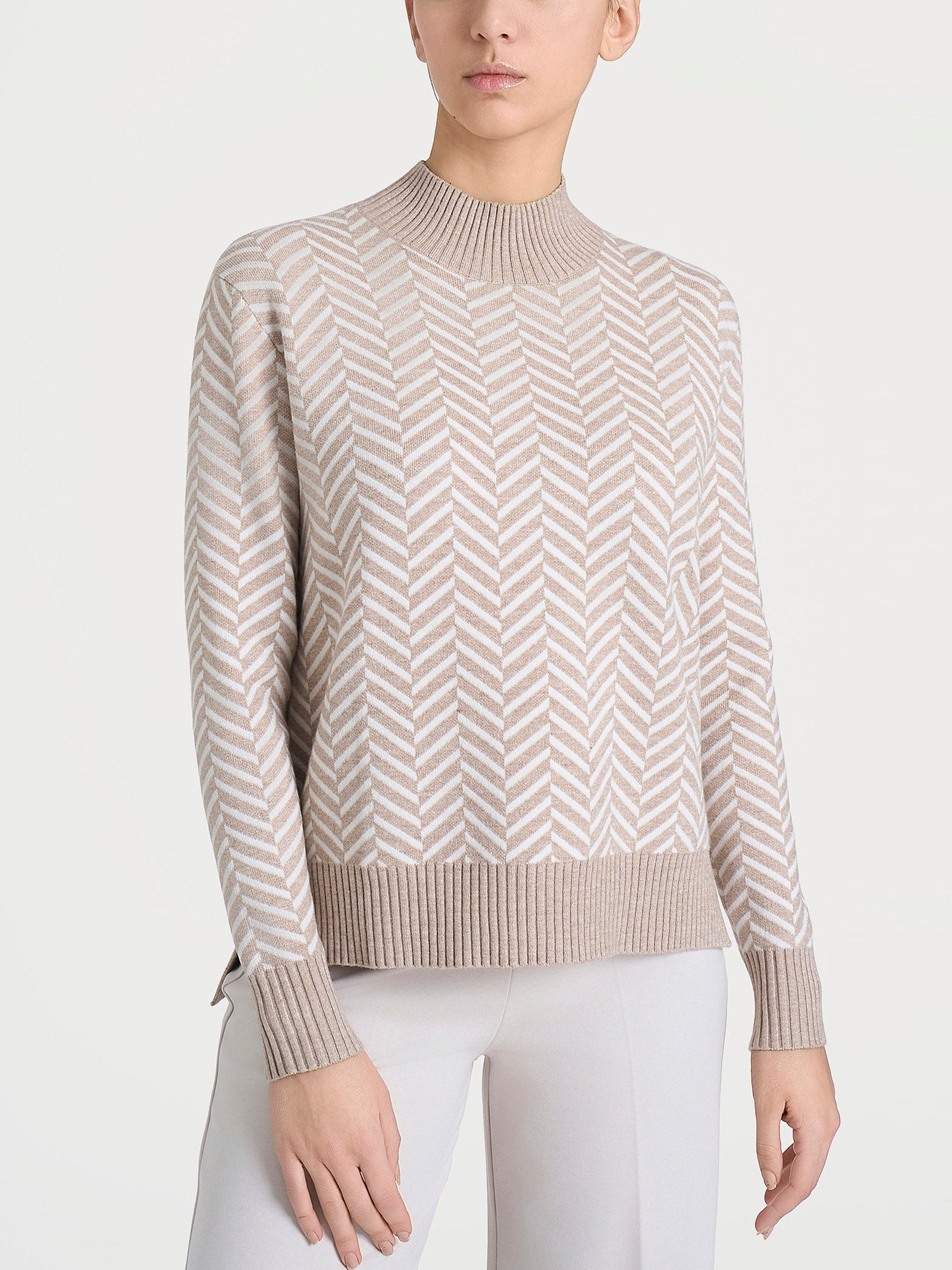 Lupetto con fantasia spigata in Super Soft Grigi Donna - Ragno