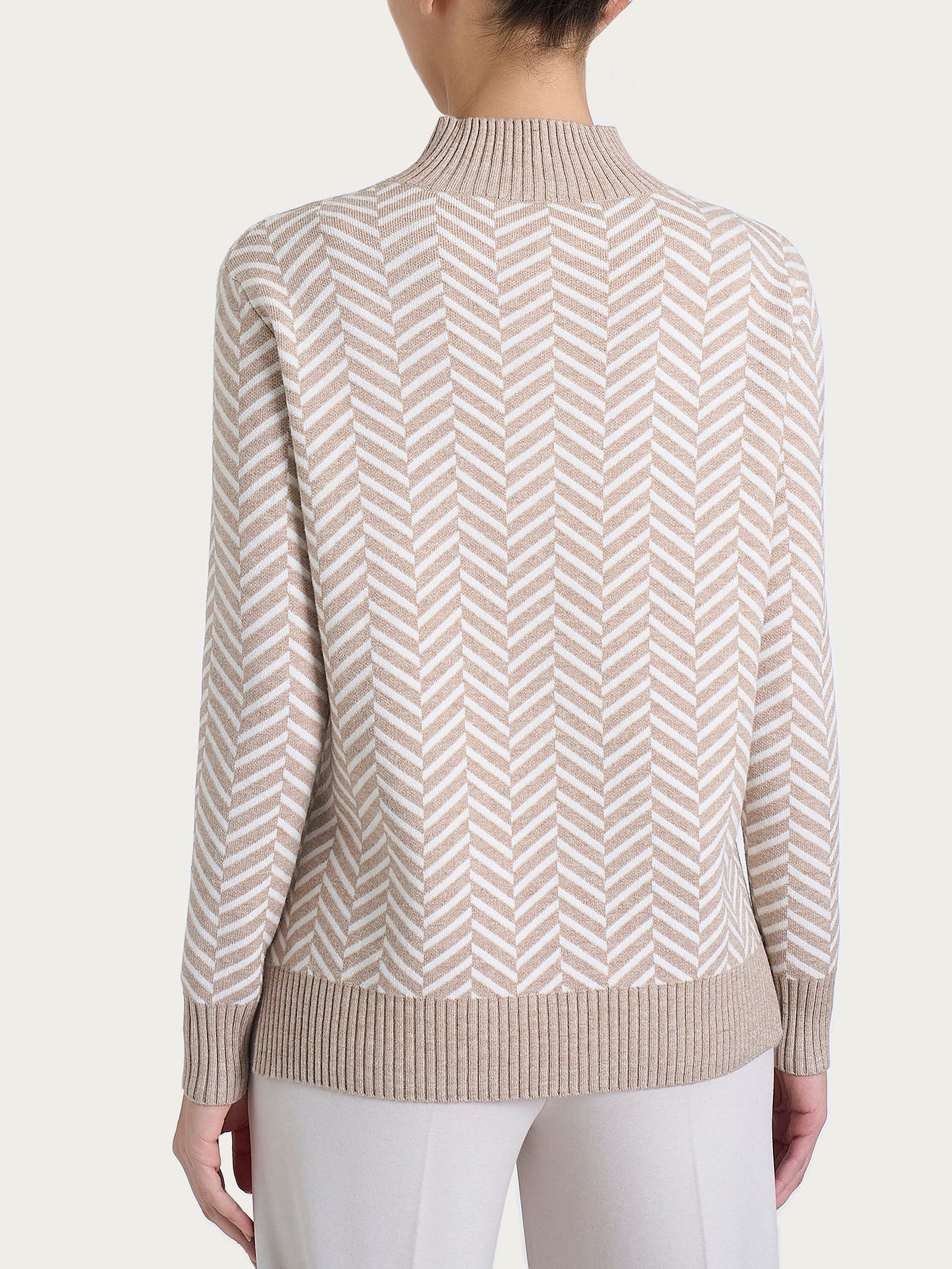 Lupetto con fantasia spigata in Super Soft Grigi Donna - Ragno