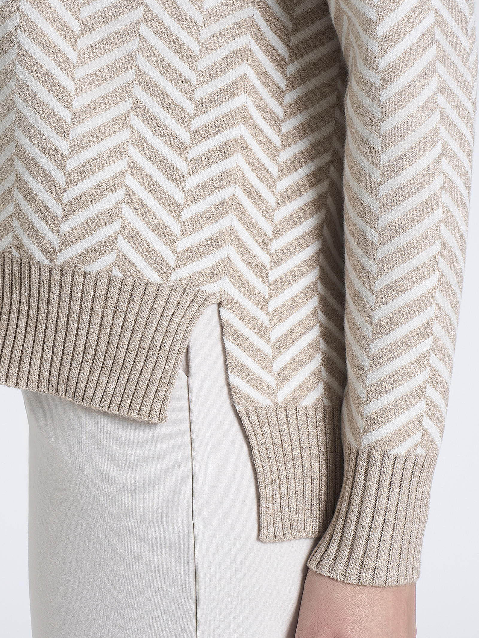 Lupetto con fantasia spigata in Super Soft Grigi Donna - Ragno