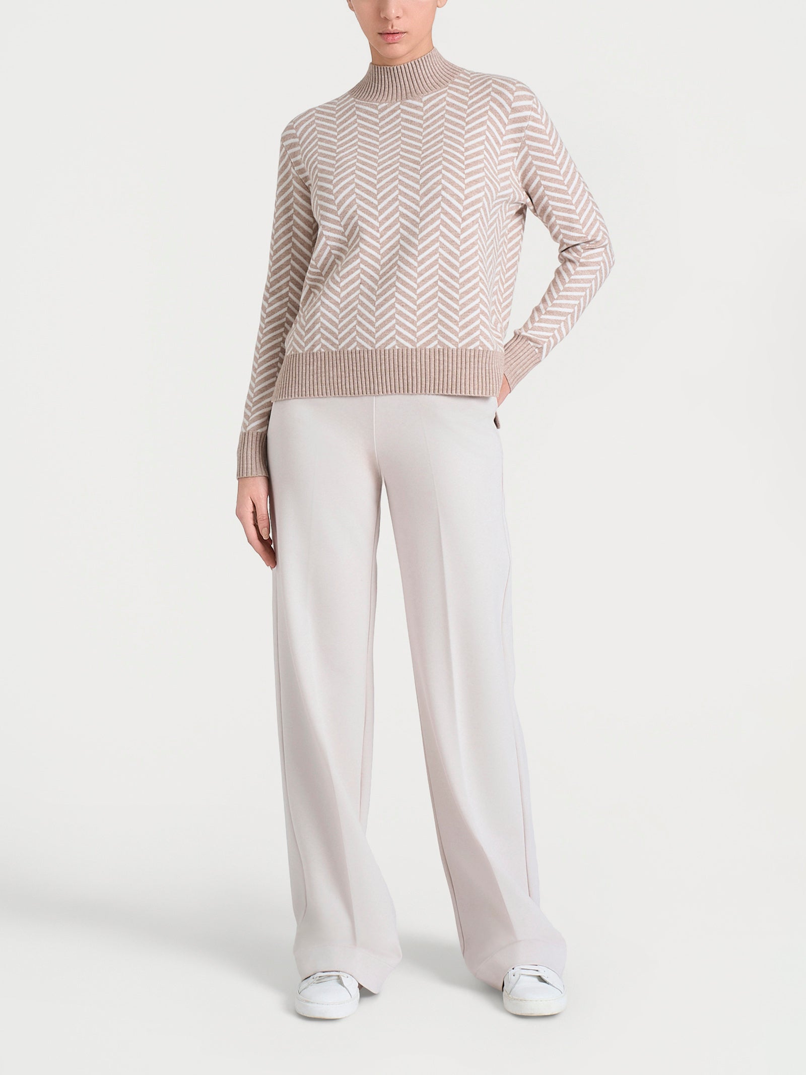 Lupetto con fantasia spigata in Super Soft Grigi Donna - Ragno