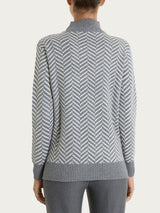 Lupetto con fantasia spigata in Super Soft Neri Donna - Ragno
