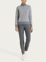 Lupetto con fantasia spigata in Super Soft Neri Donna - Ragno