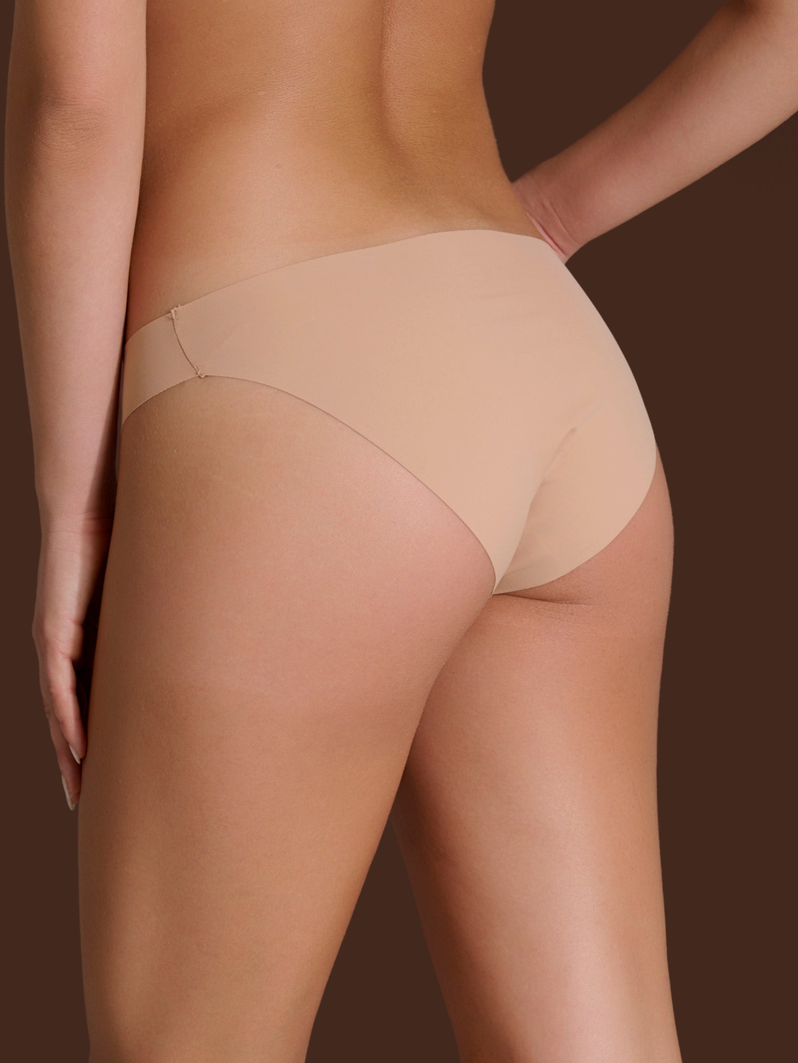 Slip con taglio vivo in Microfibra Compact Marroni Donna - Ragno