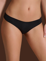 Slip brasiliano con taglio vivo in Microfibra Compact Neri Donna - Ragno