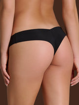 Slip brasiliano con taglio vivo in Microfibra Compact Neri Donna - Ragno