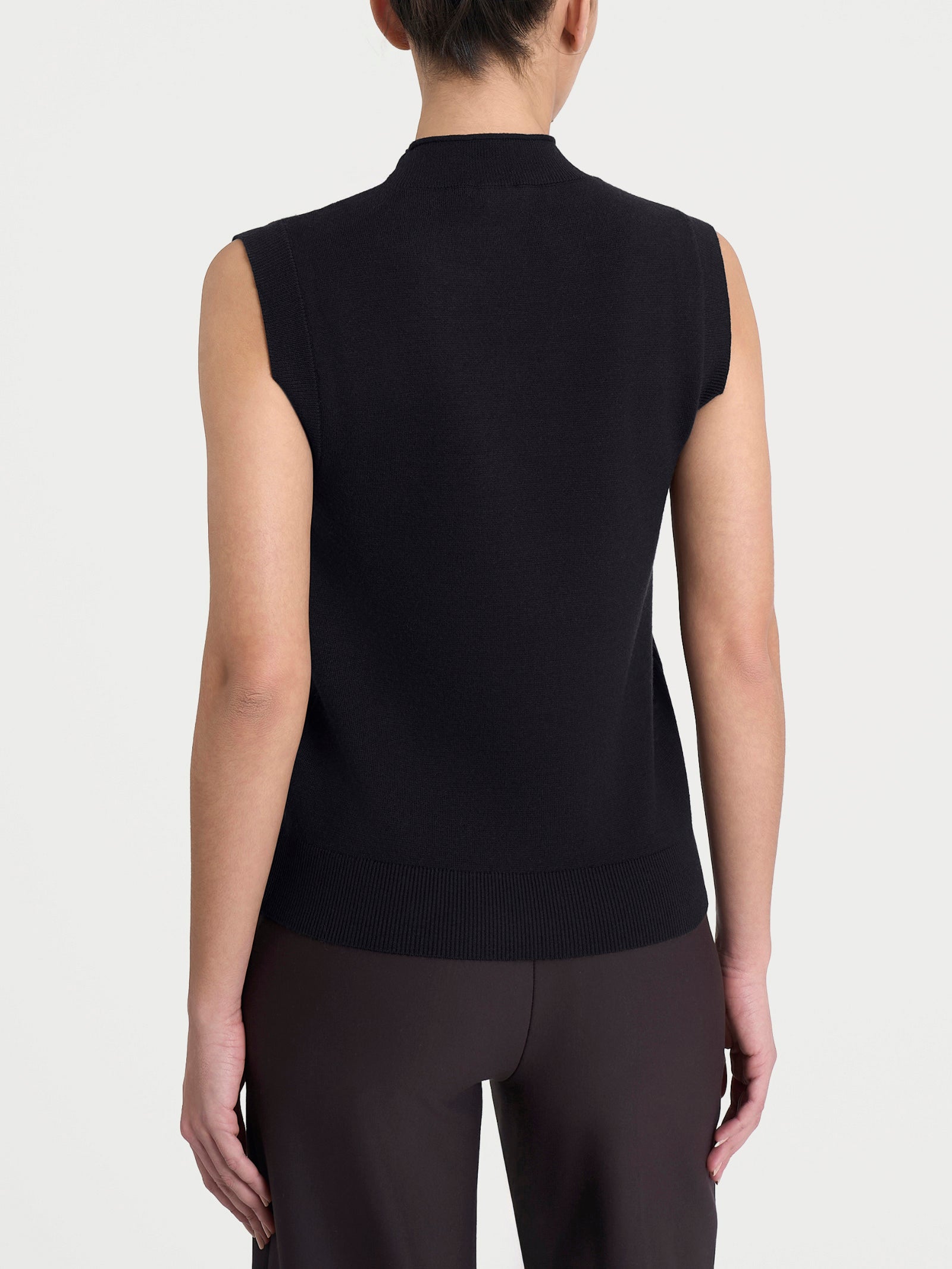 Maglia smanicata in Super Soft Neri Donna - Ragno
