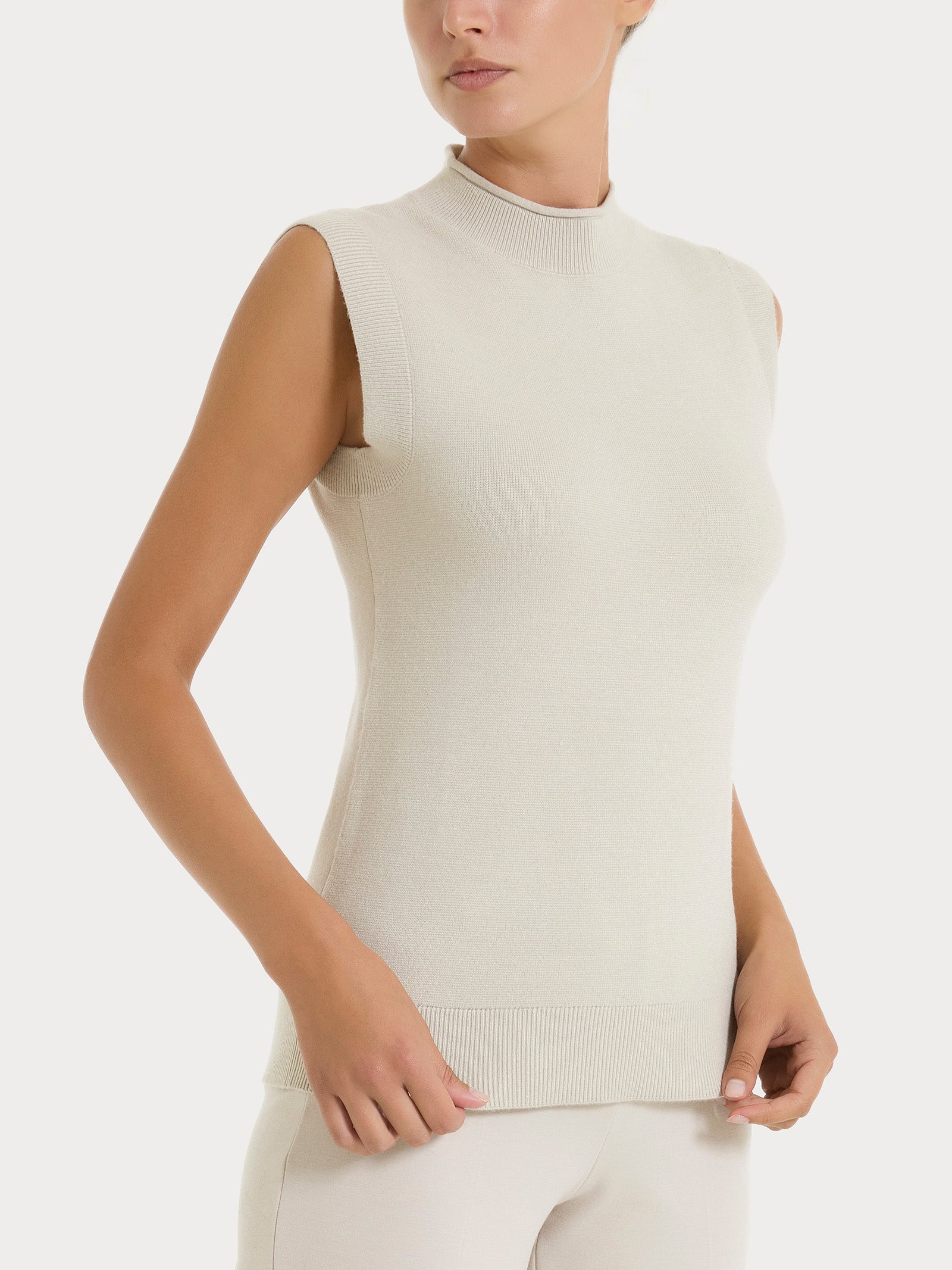Maglia smanicata in Super Soft Bianchi Donna - Ragno